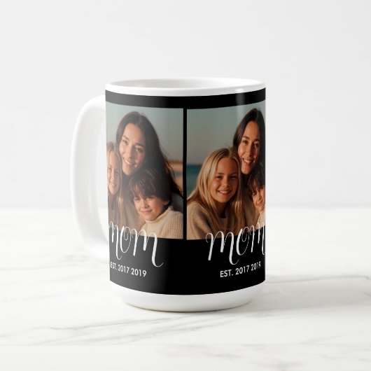 MomEstablishedScript Black 3 Photo Kaffeetasse (Vorderseite Links)