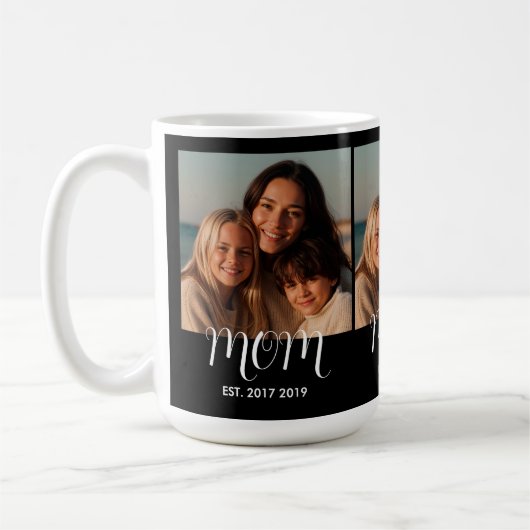 MomEstablishedScript Black 3 Photo Kaffeetasse (Links)