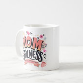 Momfulness achtsame Mutterschaft-Typografie Kaffeetasse (Vorderseite Links)