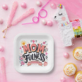 Momfulness achtsame Mutterschaft-Typografie Pappteller (Party)