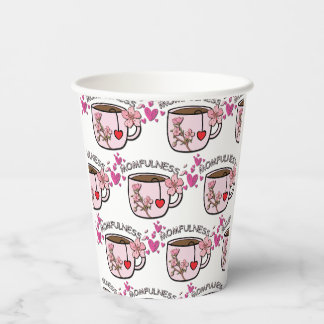 Momfulness-Blumentassendesign ohne Naht Pappbecher