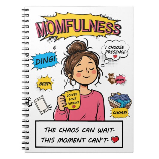 Momfulness-Comic-Zitat für achtsame Mütter Kunst Notizblock (Vorderseite)