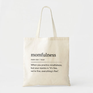 Momfulness-Definition Minimalistische Typografie-K Tragetasche
