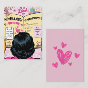 Momfulness-Kochbuch Niedliche Comic-Kunst Mitteilungskarte