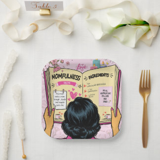 Momfulness-Kochbuch Niedliche Comic-Kunst Pappteller