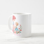 Momfulness-Wasserfarbe Mutter-und-Kind-Kunst Kaffeetasse (Vorderseite Links)