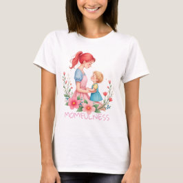 Momfulness Watercolor Mother & Child Art T-Shirt