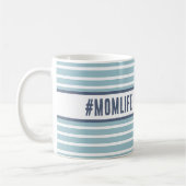 Momlife blau und weiß kaffeetasse (Links)