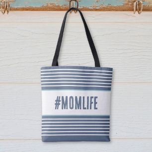 Momlife blau und weiß tasche