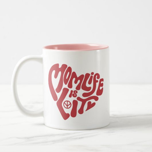 Momlife is Lit Funny Mütter Mama Day Zweifarbige Tasse (Links)
