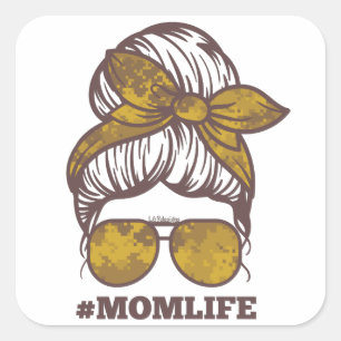 #MOMLIFE lustige Geschenkidee für Mutter          Quadratischer Aufkleber
