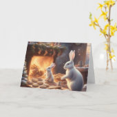Momma and Baby Bunny at Christmas Karte (Gelbe Blume)