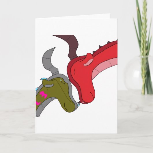 Momma & Baby Dragon Blank Inside Greeting Card Karte (Vorderseite)