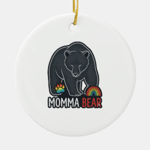 Momma Bär Regenbogen Vintage Gravur Shirt Design  Keramik Ornament