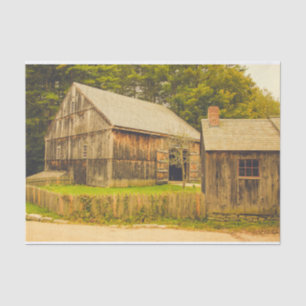 Momma Barn mit ihrem Baby-Stall verwittert Seidenpapier