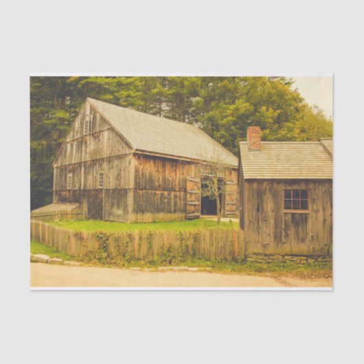 Momma Barn mit ihrem Baby-Stall verwittert Seidenpapier (Vorderseite)