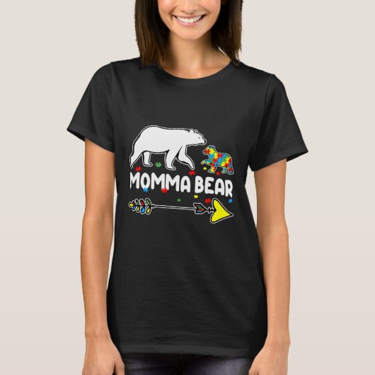 Momma Bear Autism Awareness Autistic T-Shirt (Vorderseite)