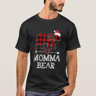 Momma Bear Christmas Pajama Red Kariert Buffalo Fa T-Shirt