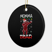Momma Bear Dabbing Buffalo Kariert Lights Weihnach Keramik Ornament (Links)