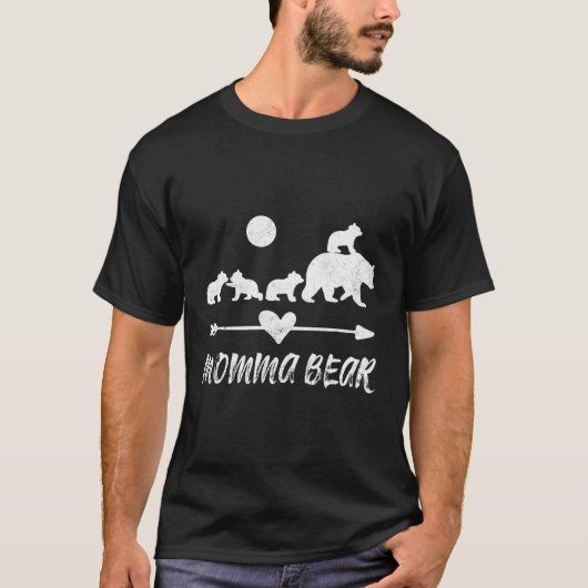 Momma Bear mit vier Bärenjungen T-Shirt (Vorderseite)