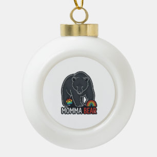 Momma Bear Regenbogen Vintage Gravur Shirt Design  Keramik Kugel-Ornament