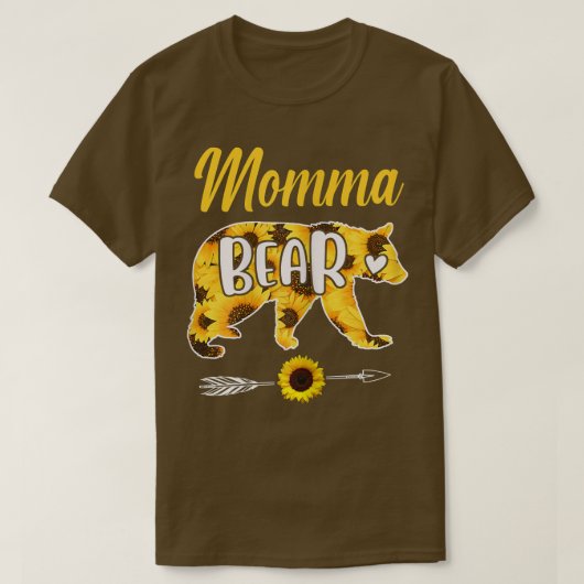Momma Bear Sonnenblume Mutter Familie T-Shirt (Design vorne)