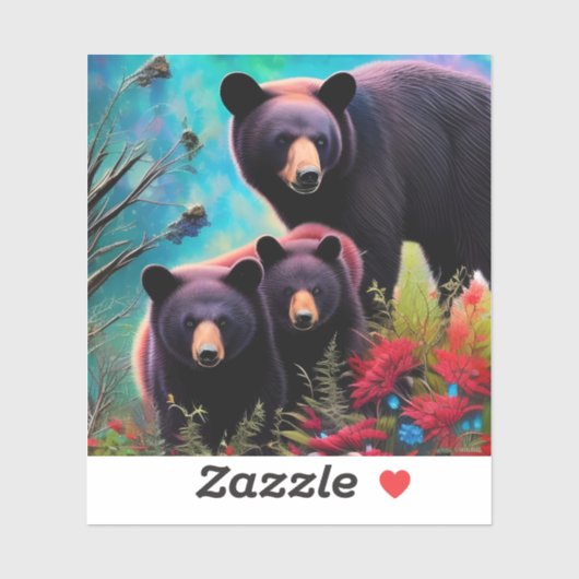 Momma Bear und Cubs Aufkleber (Blatt)