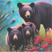 Momma Bear und Cubs Aufkleber (Vorderseite)