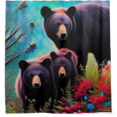 Momma Bear und Cubs Duschvorhang (Vorderseite)