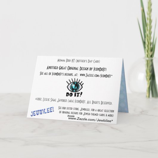 Momma Bird Füttre Babys im Nest Karte (Rückseite)