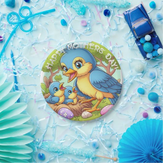 Momma Bird Mother Day Pappteller (Party)