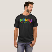 Momma Blocks Master Builder Brick Builder Birthda T-Shirt (Vorne ganz)