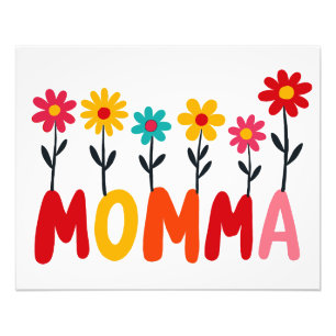 MOMMA Bloom - Whimsical Floral Hand Gezeichnet Kun Fotodruck