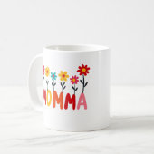 MOMMA Bloom - Whimsical Floral Hand Gezeichnet Kun Kaffeetasse (Vorderseite Links)