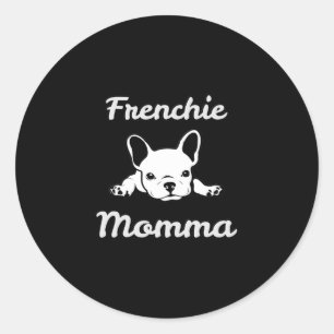 Momma. Bulldog-Mama Runder Aufkleber