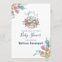 Momma Bunny in Basket & Tulip Florals Baby Dusche