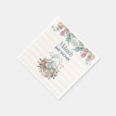 Momma Bunny in Basket & Tulip Florals Baby Dusche Serviette (Ecke)