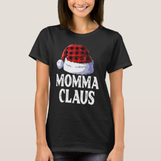 Momma Claus Santa Hut Weihnachten Rot Kariert Pass T-Shirt