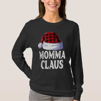 Momma Claus Santa Hut Weihnachten Rot Kariert Pass T-Shirt