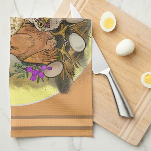 Momma Clucks Farm Fresh Eggs Geschirrtuch (Viertel Falte)