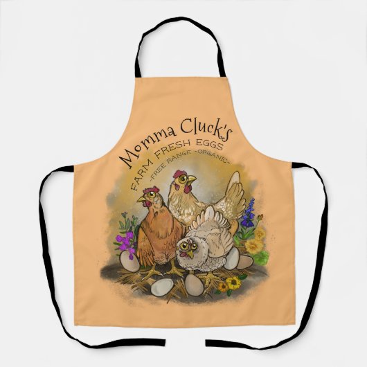 Momma Clucks Farm Fresh Eggs Schürze (Vorderseite)