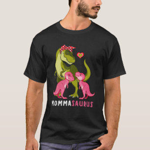 Momma Dinosaur Funny 2 Zwei Kid Mommasaurus T-Shirt