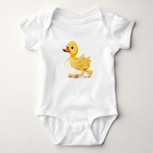 Momma Duck and Baby Duckling, Niedliches Landtier Baby Strampler