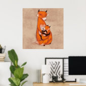 Momma Fox und Baby Poster (Heimbüro)