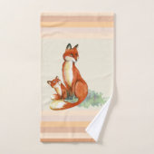 Momma Fox und Baby Watercolor Illustration Badhandtuch Set (Handtuch)