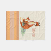 Momma Fox und Baby Watercolor Illustration Fleecedecke (Vorderseite (Horizontal))