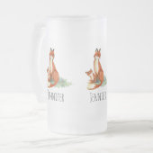 Momma Fox und Baby Watercolor Illustration Mattglas Bierglas (Vorderseite Links)