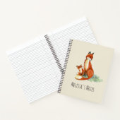 Momma Fox und Baby Watercolor Illustration Notizblock (Innenseite)