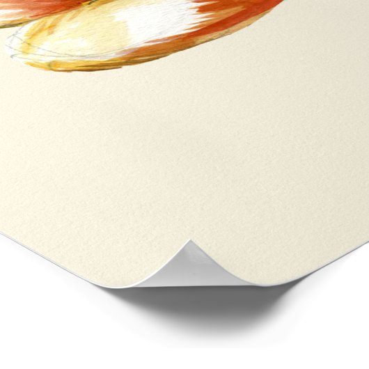 Momma Fox und Baby Watercolor Illustration Poster (Ecke)