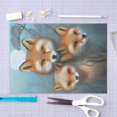 Momma Fox und Babys Seidenpapier (Handwerk)